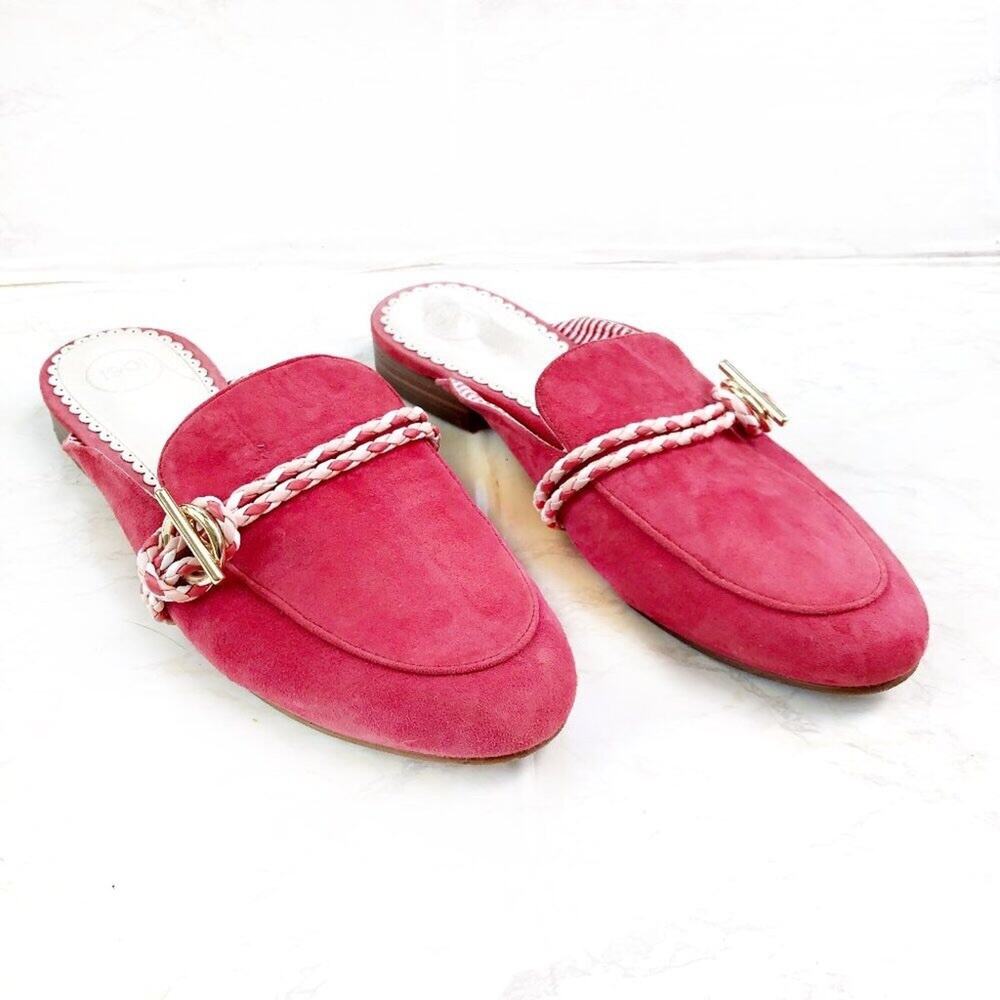 1901 Ryland Mule Loafer Rope Braid Pink Red Suede 8.5